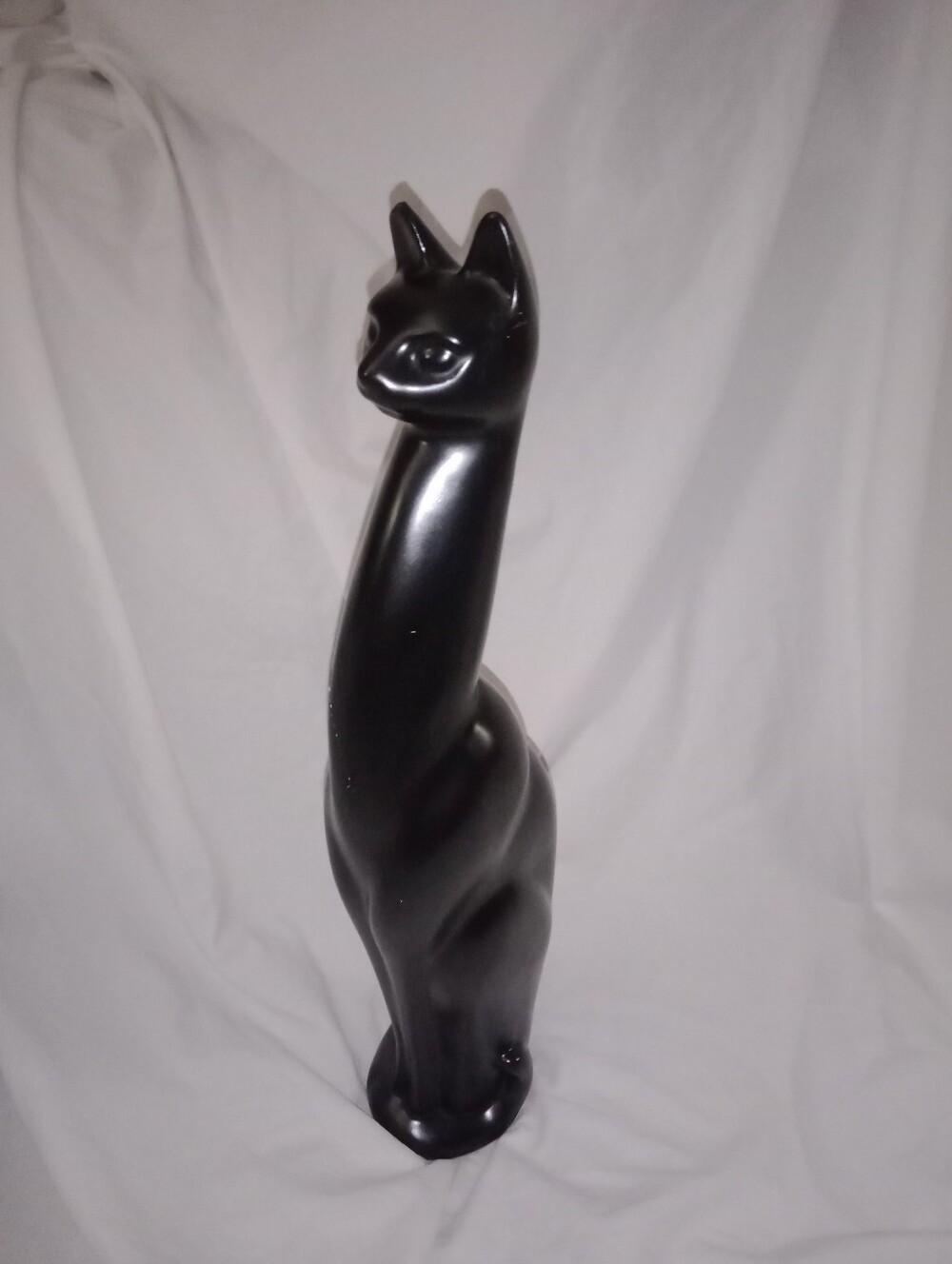 Vintage Egyptian Sphynx Cat Ceramic Statue 17 7/8" Tall Mid Century MCM Decor